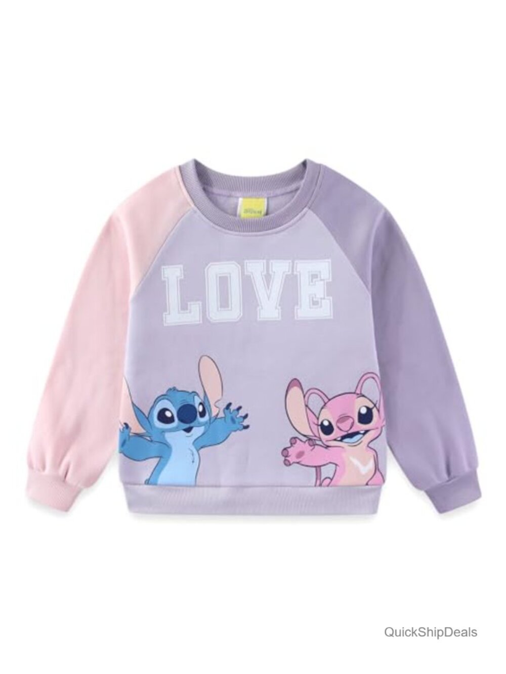 Disney Lilo & Stitch Angel Girls Crewneck Fleece Sweatshirt Big Kids